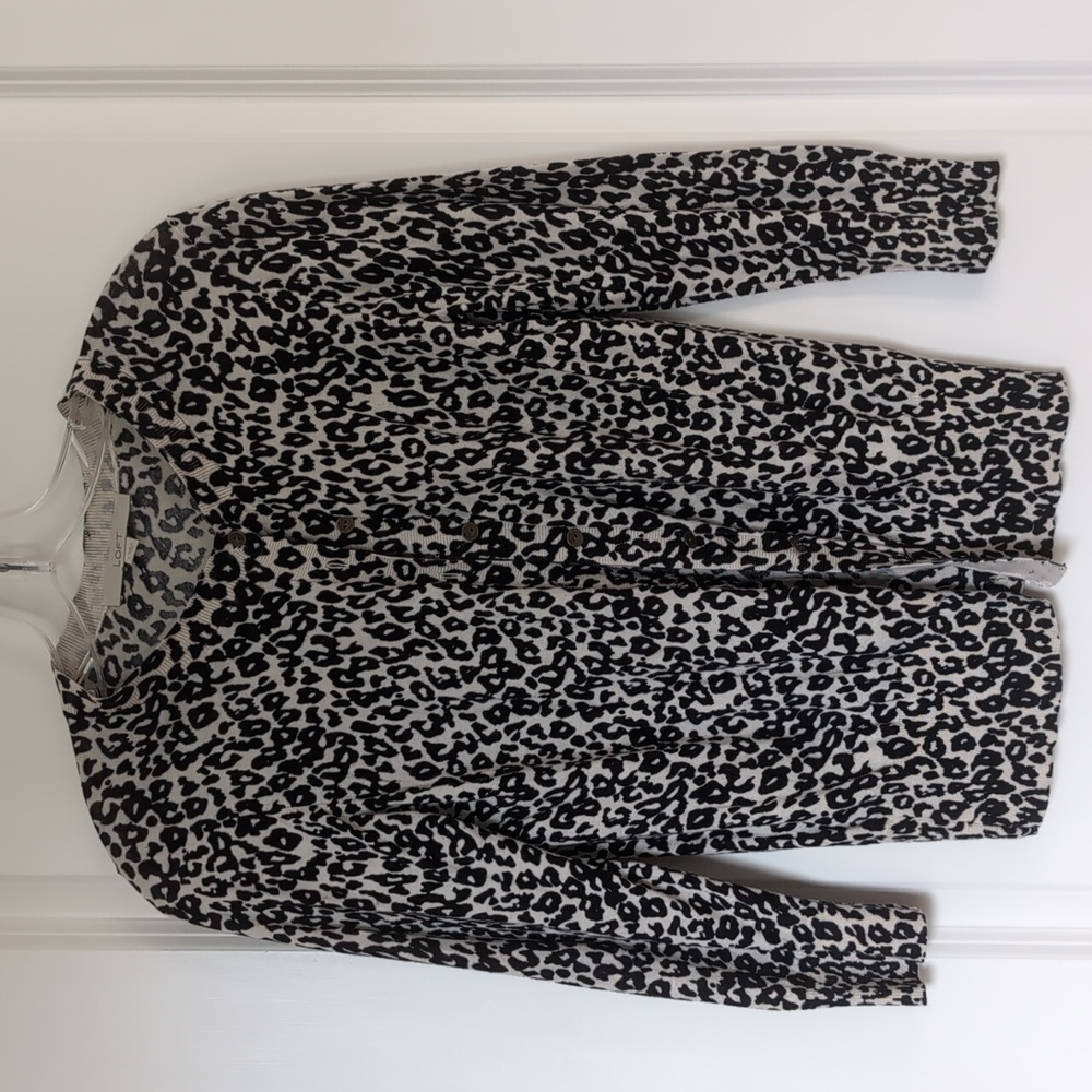 Loft animal print cardigan